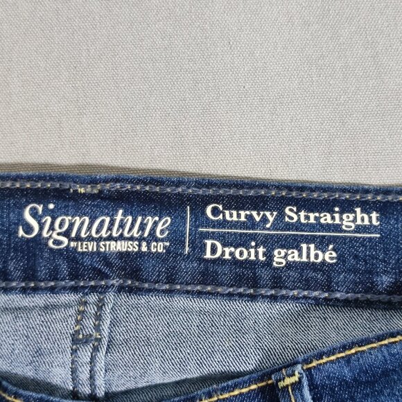 Signature by Levi Strauss jeans women's size 6M denim blue colour Curvy straight - Picture 6 of 15